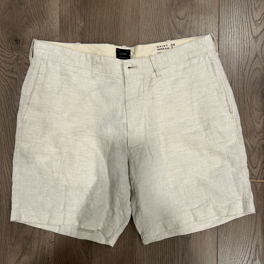 J. Crew Men's Linen Shorts, Waist 32 Inseam 7